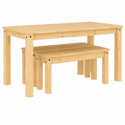 Essgruppe – 3-teilig, aus Massivholz und Kiefernholz - zorexan