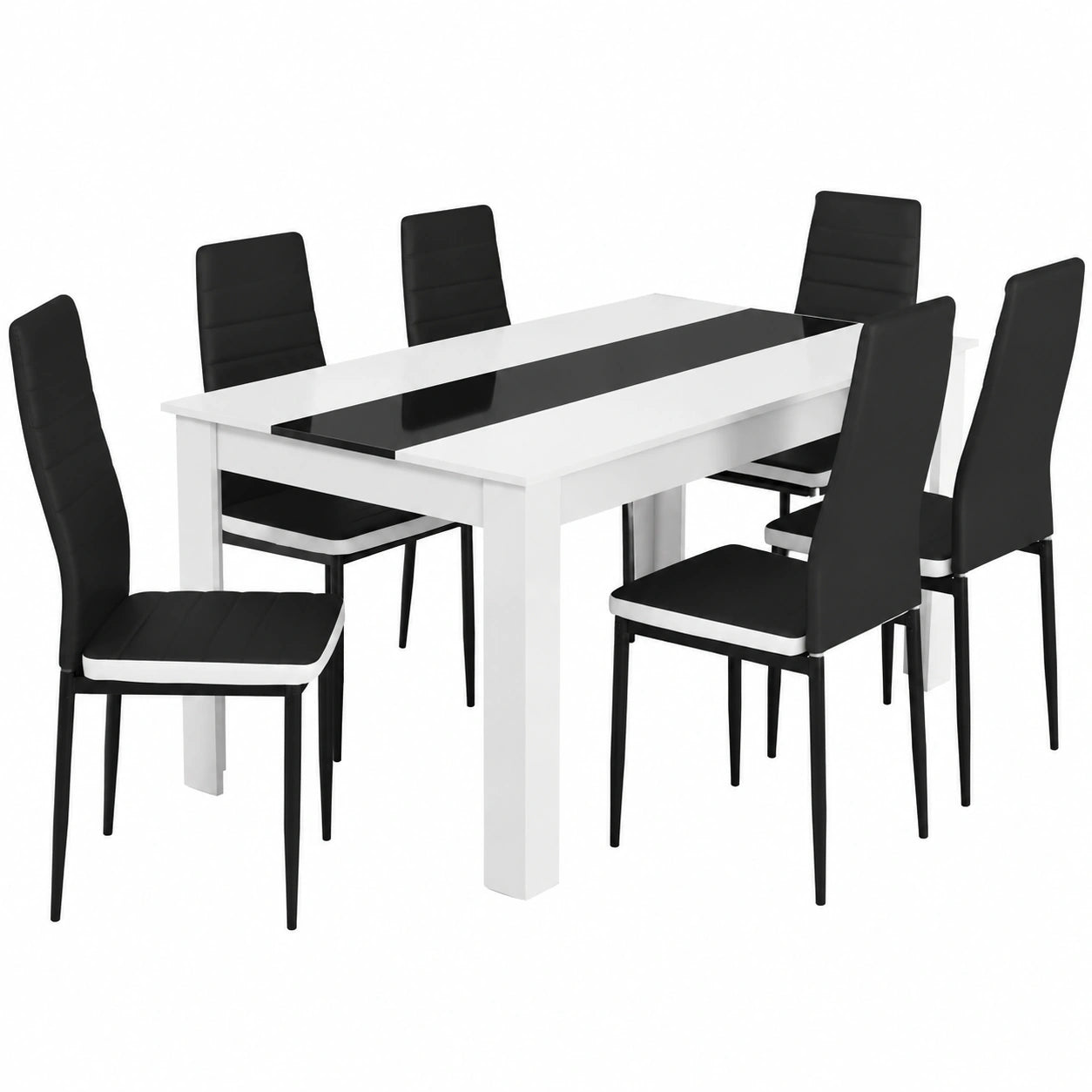 Esstisch – 140 cm, Schwarz und Weiß - zorexan