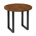 Küchentisch – 80 × 2,5 cm, moderner Stil, runde Form, aus Massivholz und Eichenholz, Dunkelbraun - zorexan