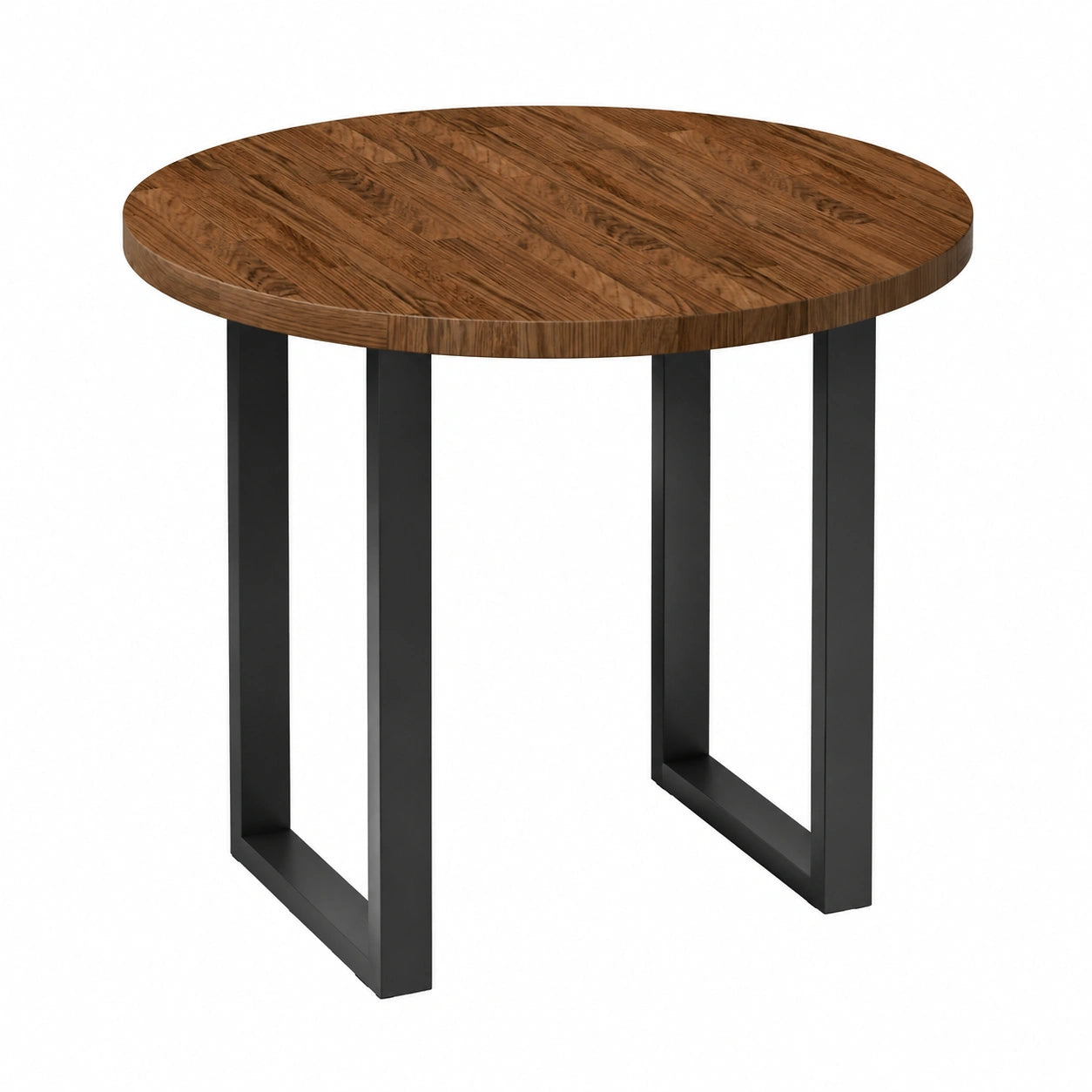 Küchentisch – 80 × 2,5 cm, moderner Stil, runde Form, aus Massivholz und Eichenholz, Dunkelbraun - zorexan