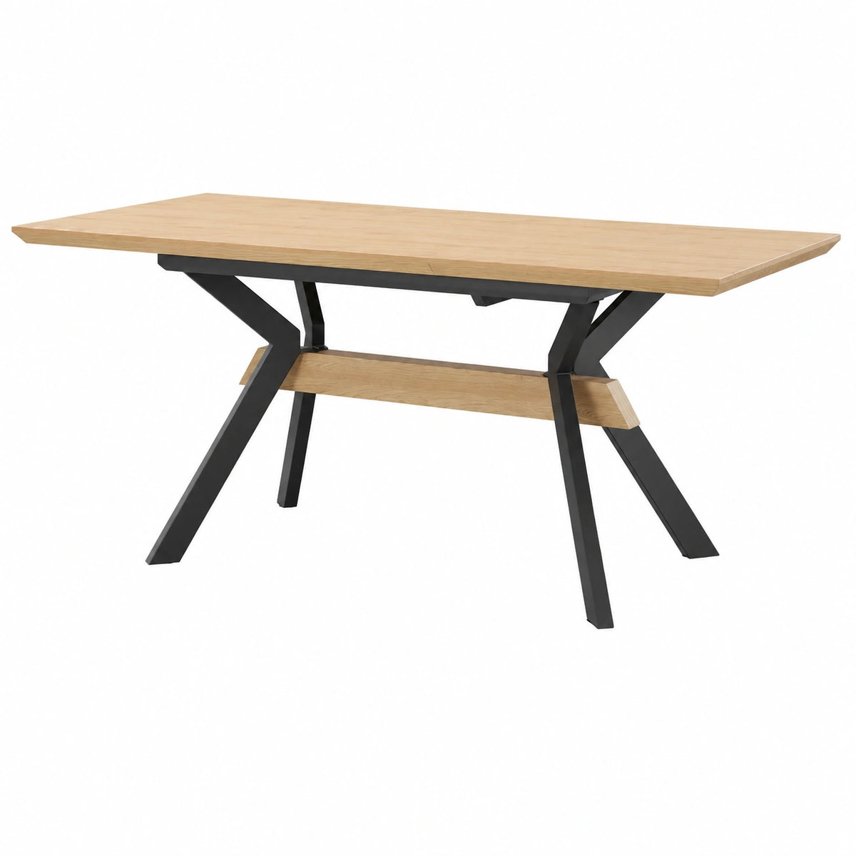 Esstisch – für 8 Personen, 180 cm, Industriestil, ausziehbar, aus Eichenholz - zorexan