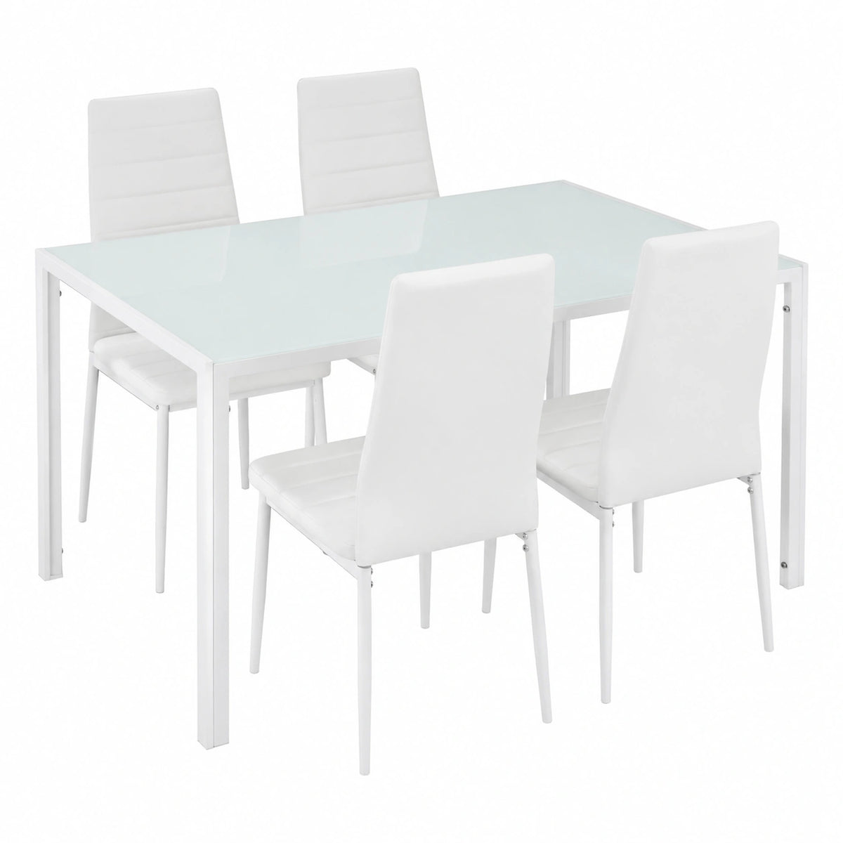 Essgruppe – moderner Stil, aus Kunstleder und Sicherheitsglas, für Küche - zorexan