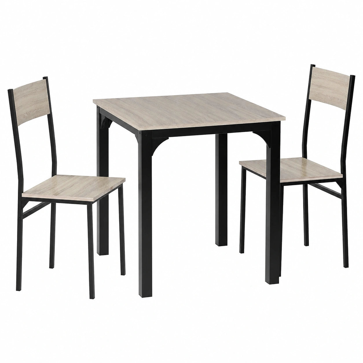 Sitzgruppe – mit 2 Stühlen, 70 × 70 × 75 cm, für Esszimmer, Wohnzimmer und Balkon - zorexan