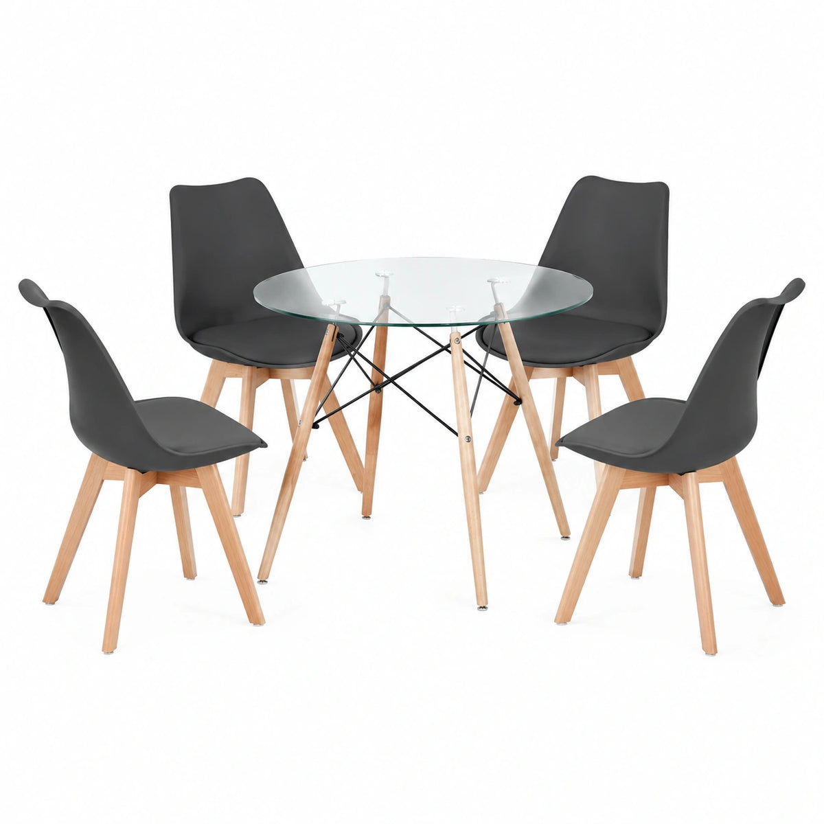 Tisch – moderner Stil, runde Form, gepolstert, Schwarz, für Esszimmer, Küche und Wohnzimmer - zorexan
