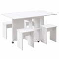 Esstisch – mit 4 Stühlen, 120 × 80 × 80 cm, klappbar, mit Ablagen, mit Rollen, für Esszimmer und Küche - zorexan