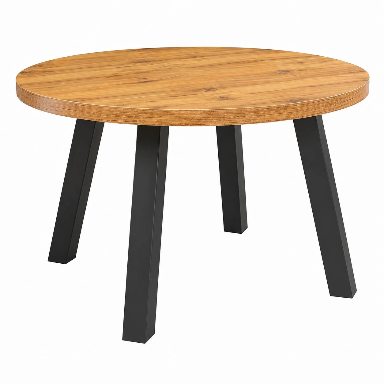 Esstisch – für 4–6 Personen, Ø 120 cm, Industriestil, runde Form, aus Holz - zorexan