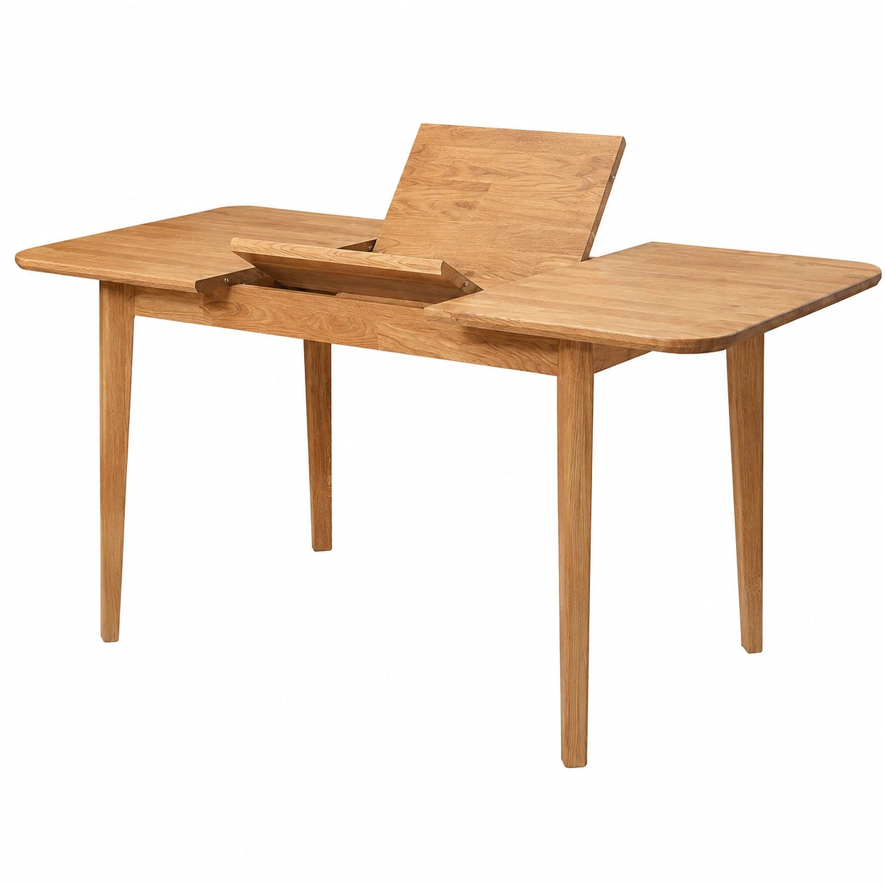 Esstisch – 160 × 80 × 75 cm, ausziehbar, aus Massivholz und Eichenholz, Naturfarben, für Esszimmer, Küche und Wohnzimmer - zorexan