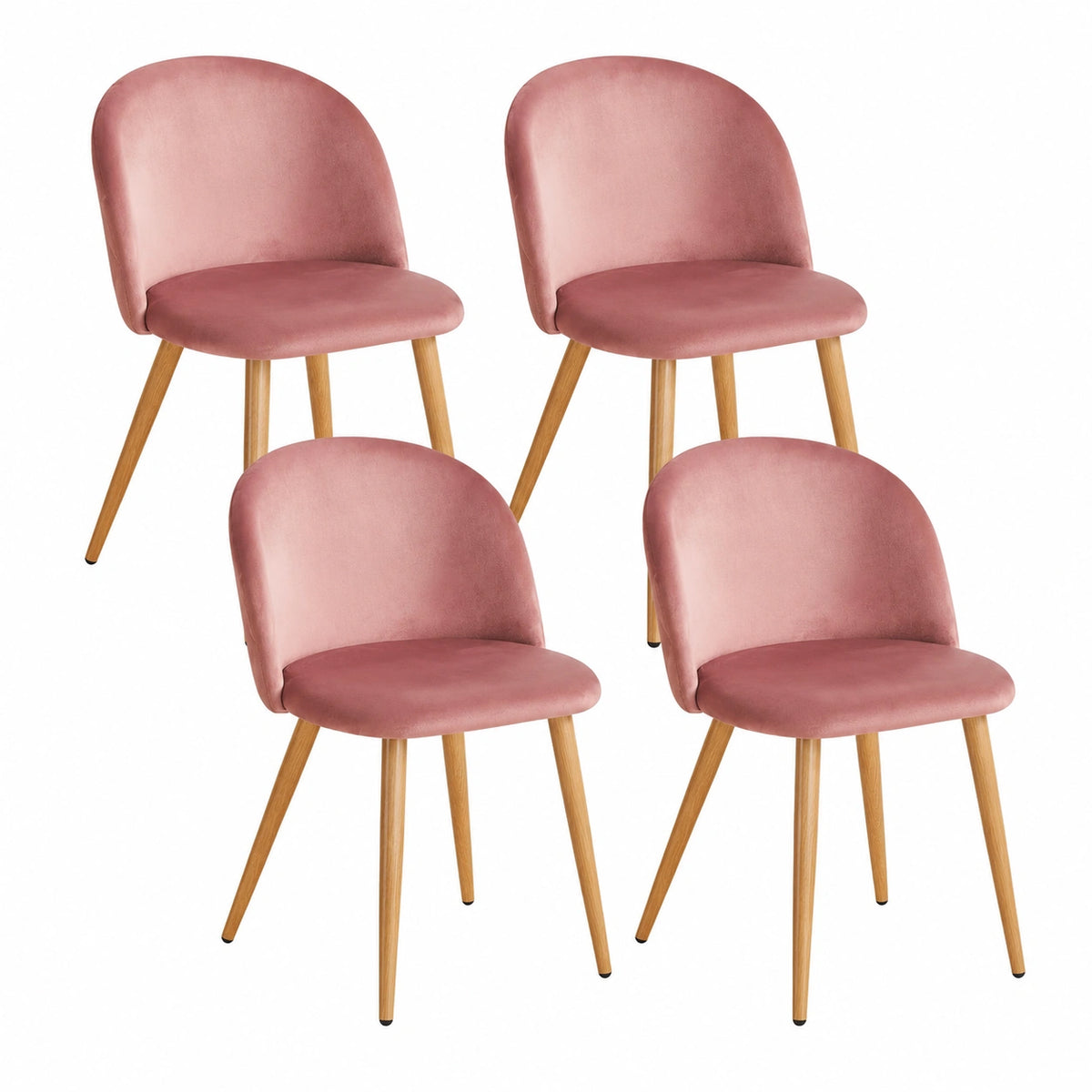 Esszimmerstühle – 2er-Set, skandinavischer Stil, gepolstert, aus Samt, Rosa, für Esszimmer - zorexan