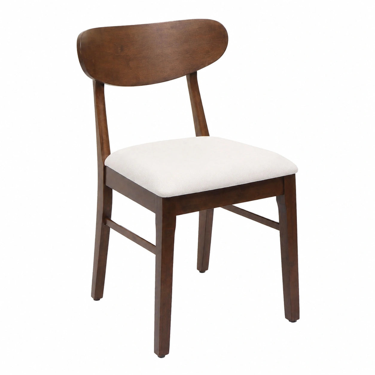 Esszimmerstuhl – 2er-Set, aus Stoff und Holz, Creme - zorexan