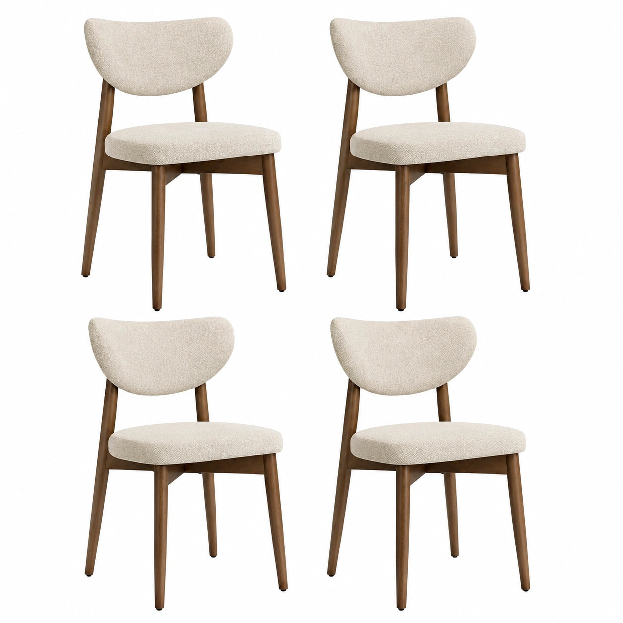 Esszimmerstuhl – 4er-Set, moderner Stil, gepolstert, mit Rückenlehne, für Küche - zorexan