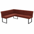 Eckbank – 159 × 210 cm, aus Stoff und Metall, Rot - zorexan