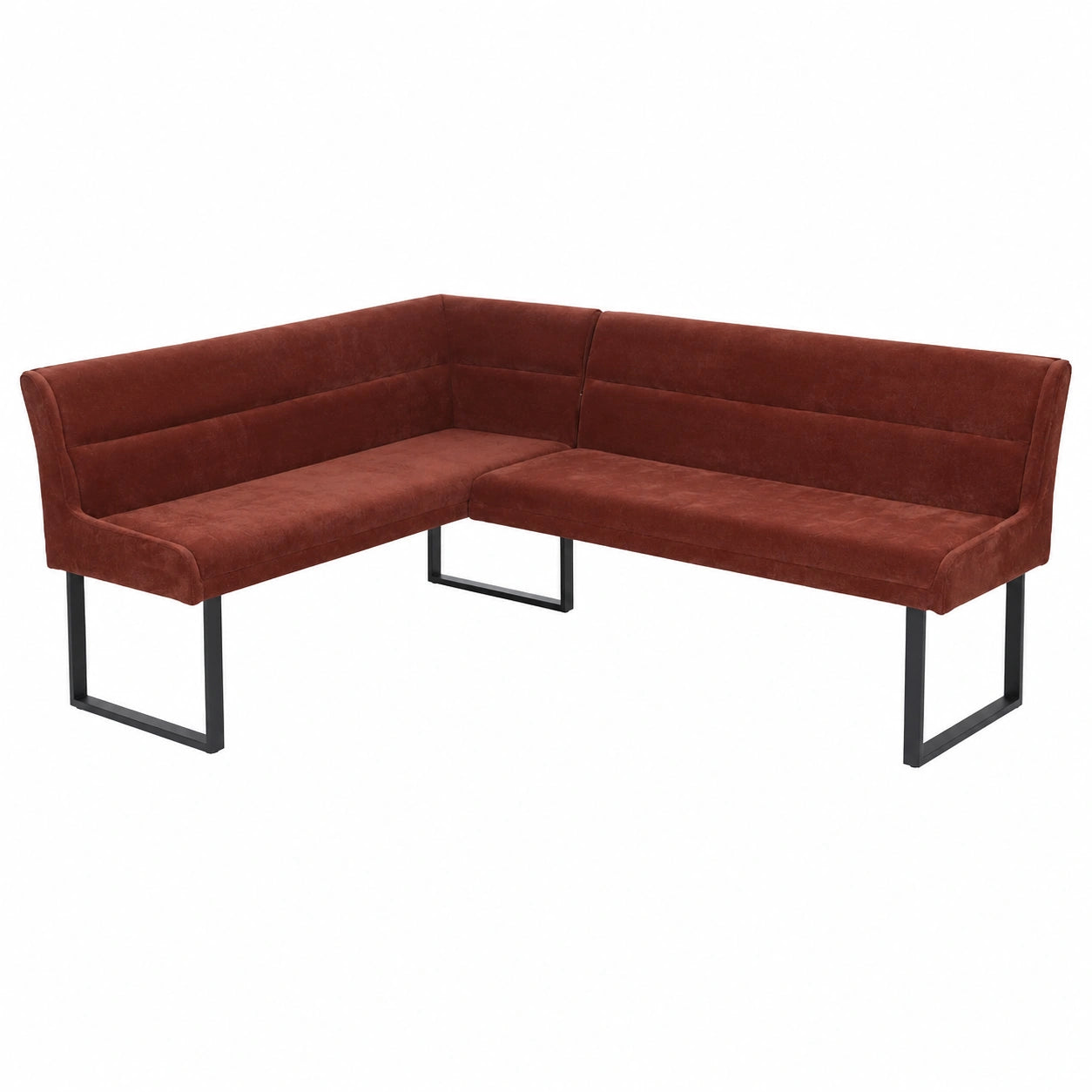 Eckbank – 159 × 210 cm, aus Stoff und Metall, Rot - zorexan