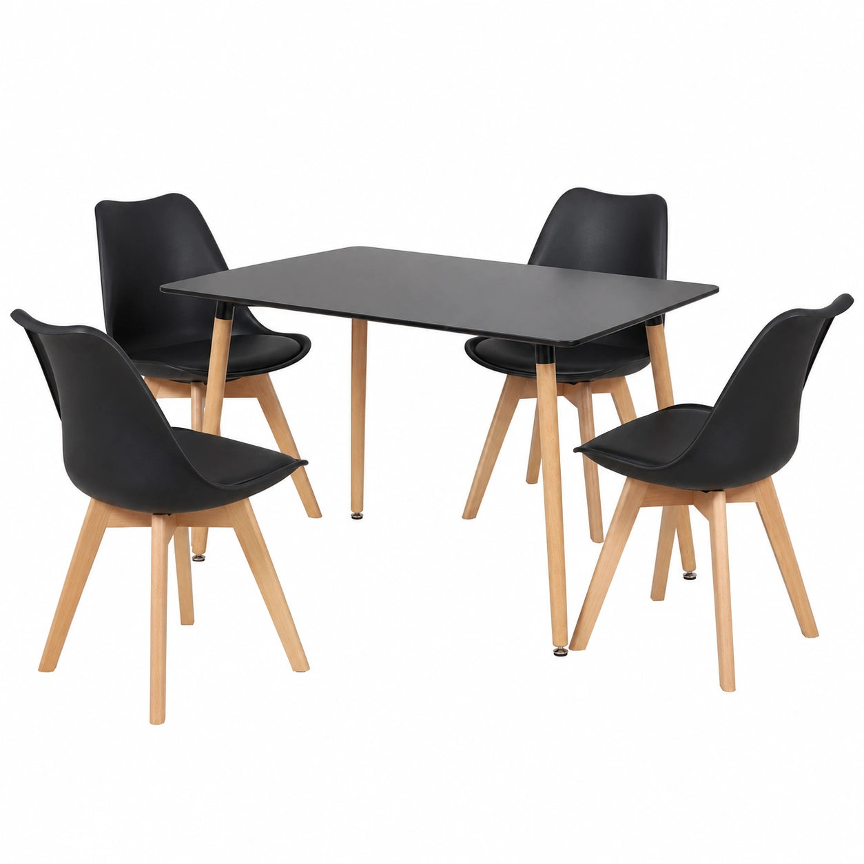 Esstisch – mit 4 Stühlen, 110 cm, rechteckige Form, für Esszimmer, Küche und Wohnzimmer - zorexan