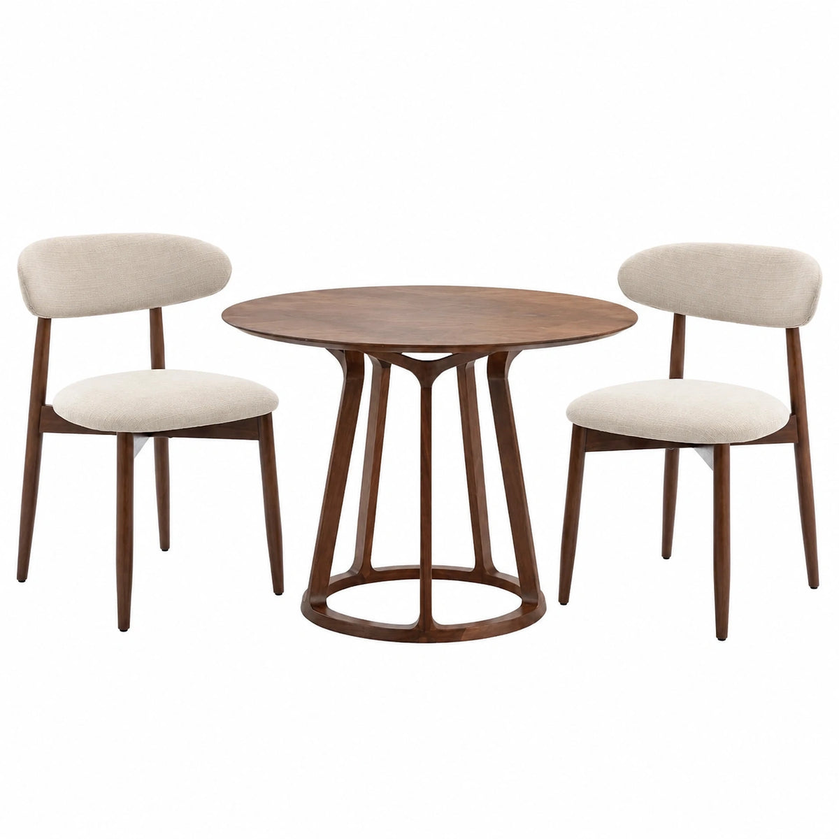 Stuhl – 2er-Set, moderner Stil, gepolstert, mit Rückenlehne, aus Stoff, Beige, für Esszimmer und Küche - zorexan